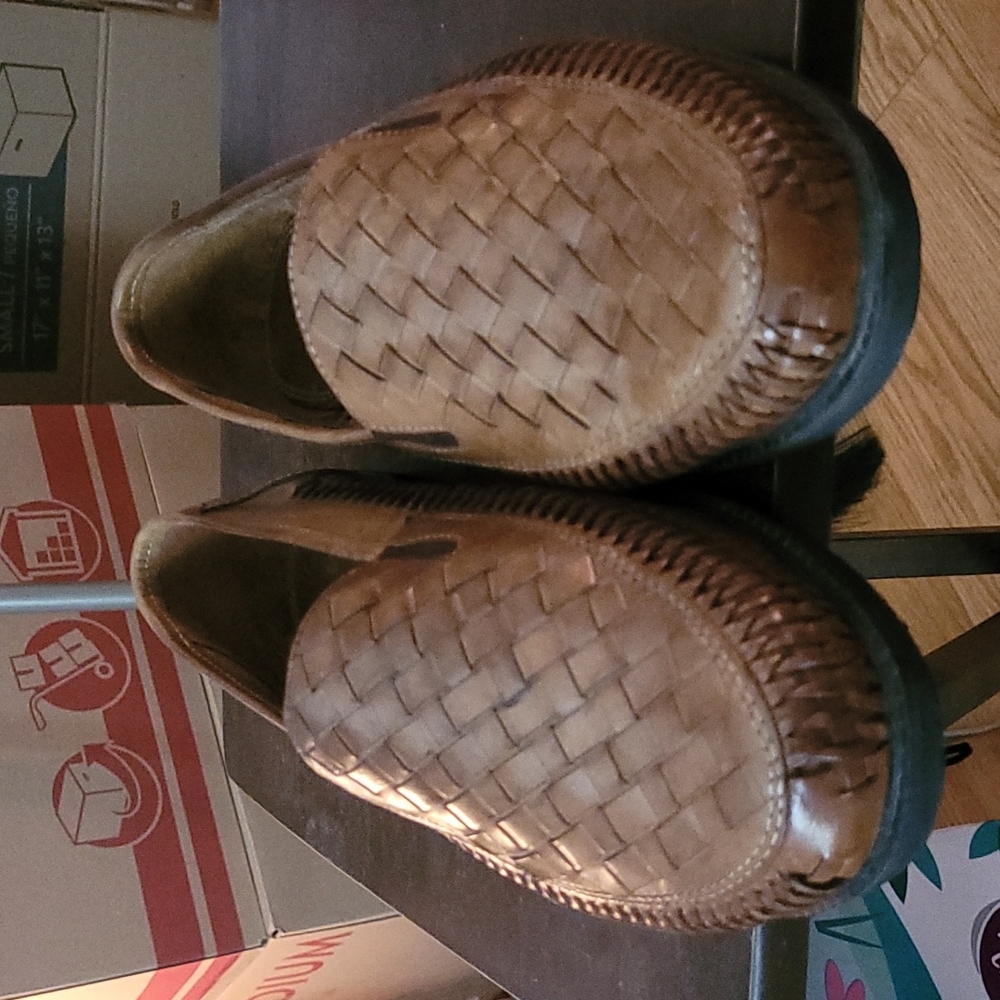 DEER STAGS men's dress shoes brown slip on sz 13 wide